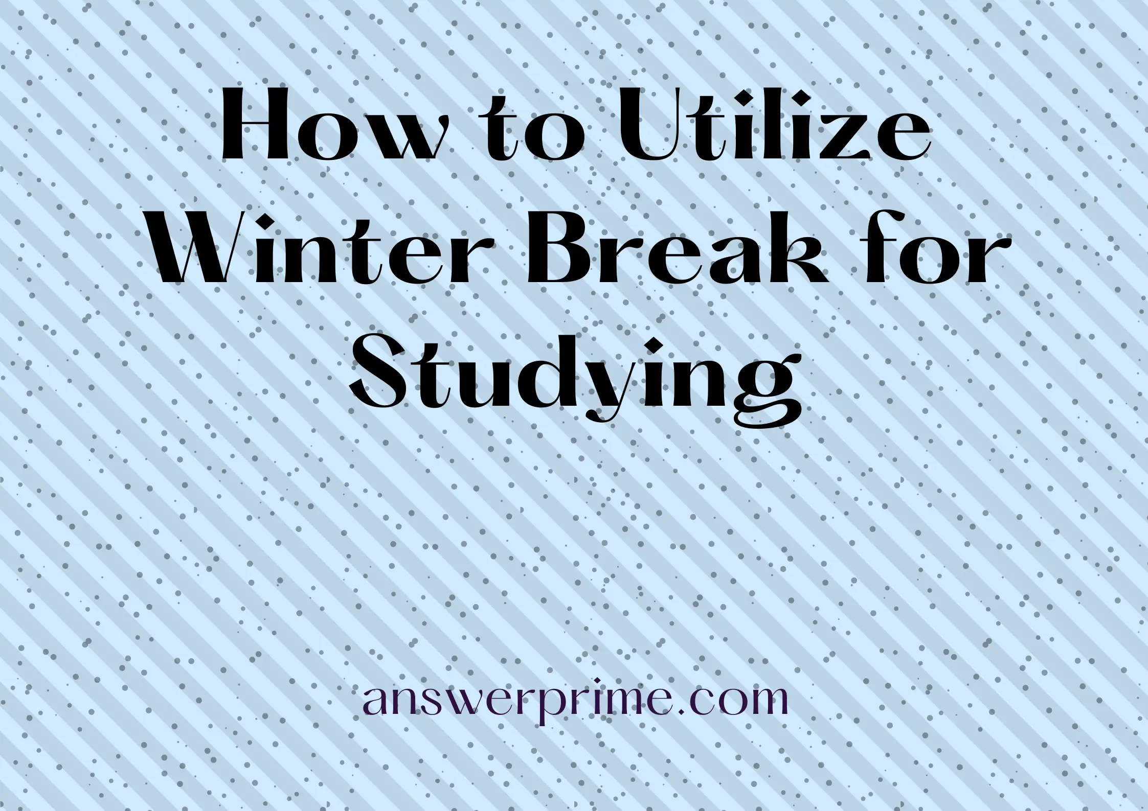 How to Utilize Winter Break for Studying