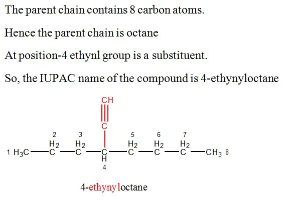 Name the alkyne. Spelling and punctuation count. CH H3C-CH2CH2-CHCH2CH2-CH2-CH3