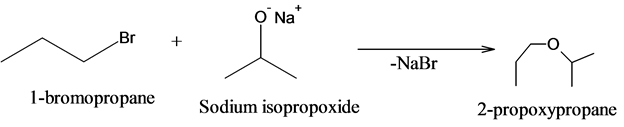 The most common method for the synthesis of unsymmetrical ethers
is the Williamson synthesis, a reaction (SN2) of an alkoxide ion
with an alkyl halide. Two pathways are possible, but often one is
preferred. Construct the preferred pathway for the synthesis of
2-propoxypropane from propene, with propene-derived alkyl halide
and alkoxide intermediates, by dragging the appropriate
intermediates and reagents into their bins. Not every given reagent
or intermediate will be used.
The most common method for the synthesis of unsymmetrical ethers is the Williamson synthesis, a reaction (SN2) of an alkoxide ion with an alkyl halide. Two pathways are possible, but often one is preferred. Construct the preferred pathway for the synthesis of 2-propoxypropane from propene, with propene-derived alkyl halide and alkoxide intermediates, by dragging the appropriate intermediates and reagents into their bins. Not every given reagent or intermediate will be used.